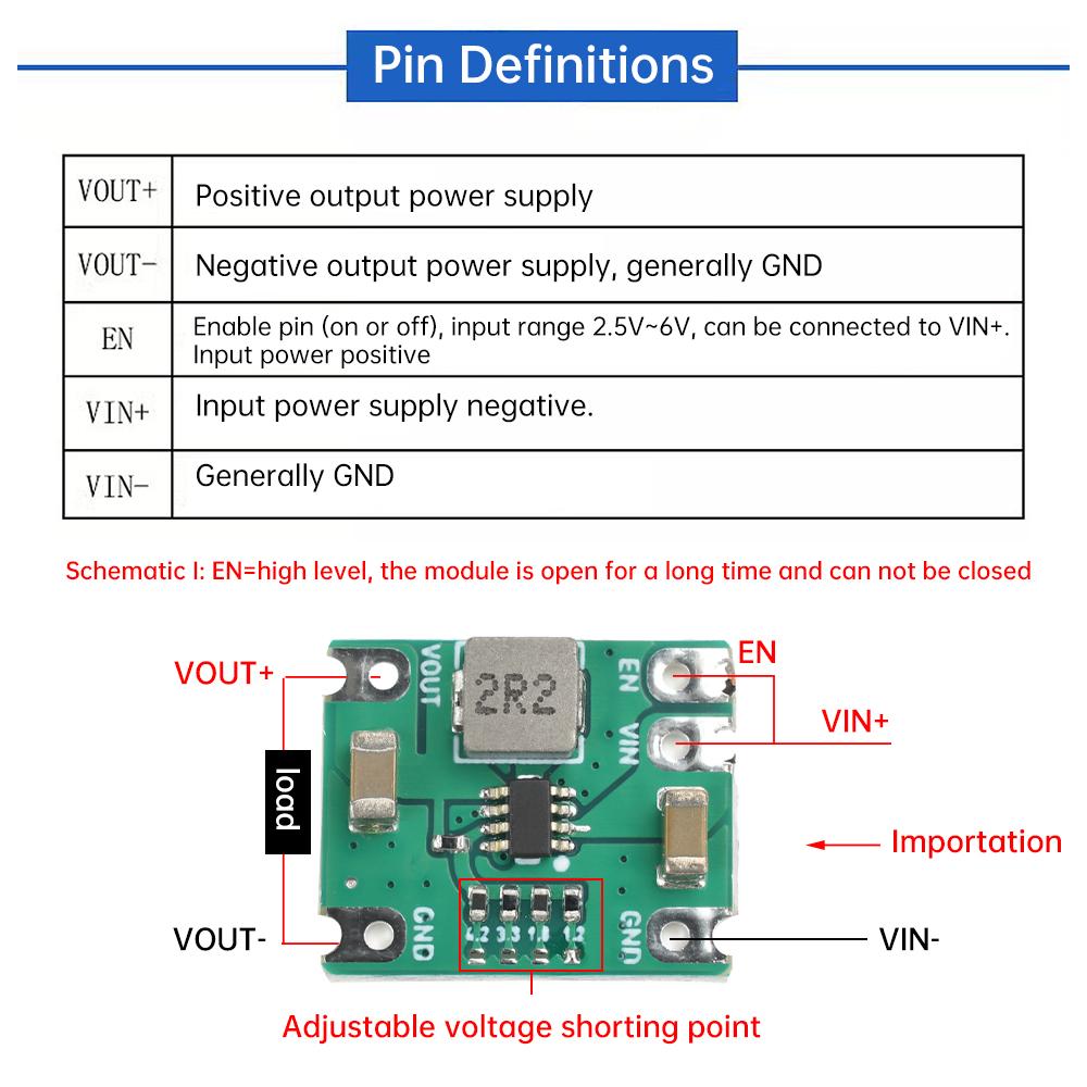 DC-DC Step-Down Power Module Input DC 2.5-6V to DC 1.2V/1.8V/3.3V/4.2V Fixed Output Voltage Regulator Module Full Load 2A