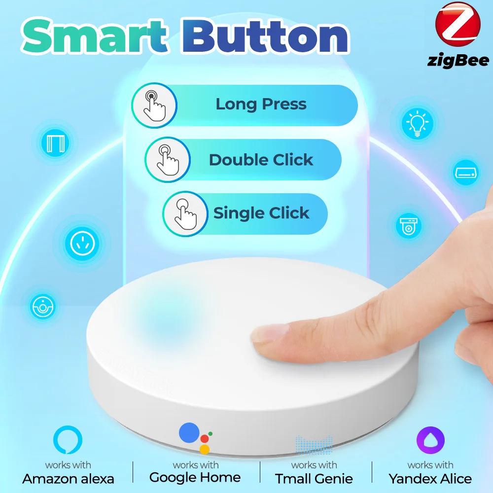 Tuya Zigbee однокнопочный беспроводной переключатель сцен: Настенный выключатель для умного дома