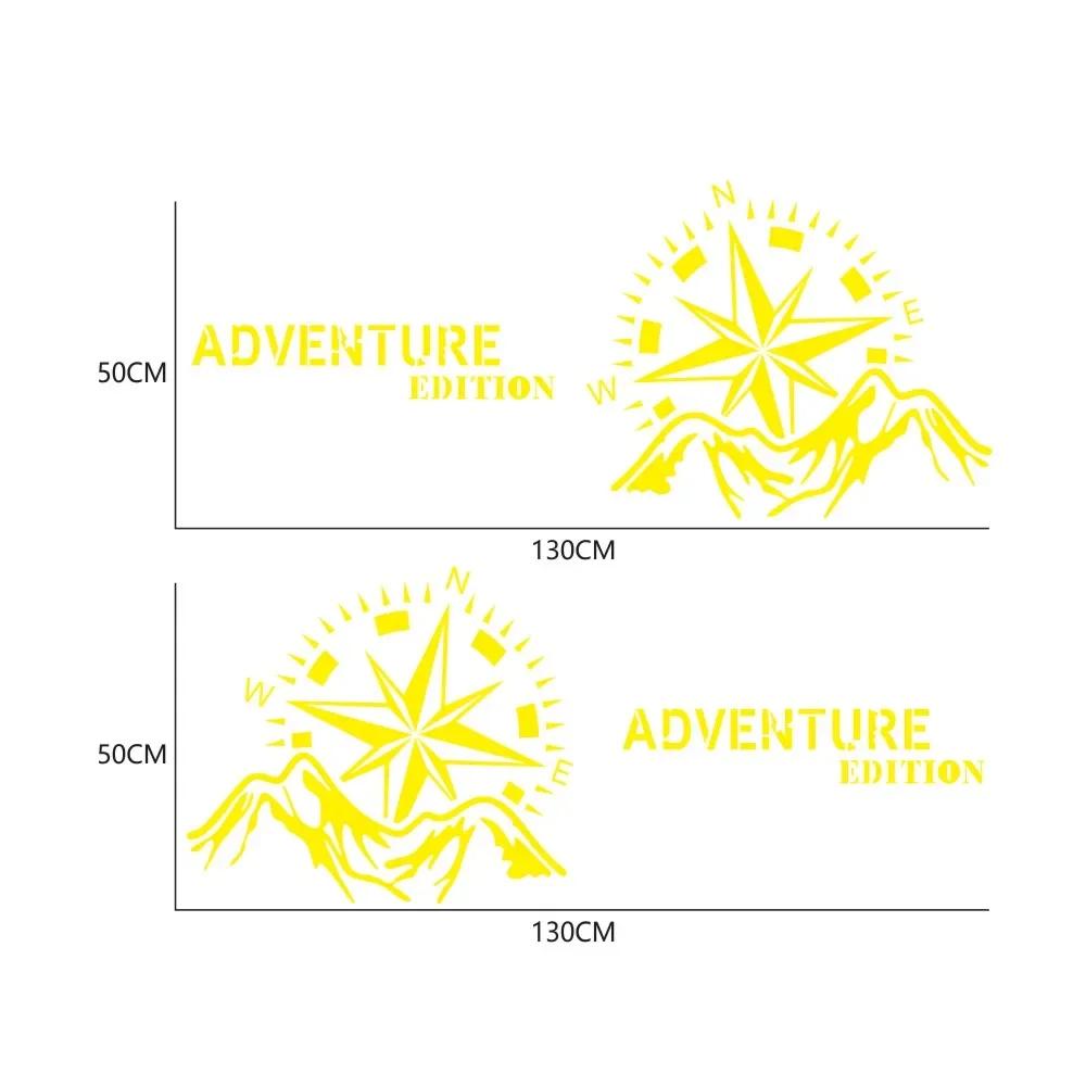 Боковые декоративные наклейки на кузов автомобиля 'Adventure Edition' с изображением горного компаса, виниловые наклейки, аксессуары для декора автомобиля для VW T6 T5