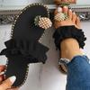 2024 Women Slipper Pineapple Pearl Flat Toe Bohemian Summer Beach Sandals Ladies Shoes Plus Size Mujer Verano