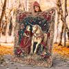 1PC Medieval Lady and Unicorn blanket, al season lightweigh Poster blanket home office outdoor nap multifunc Poster blanketional blanket