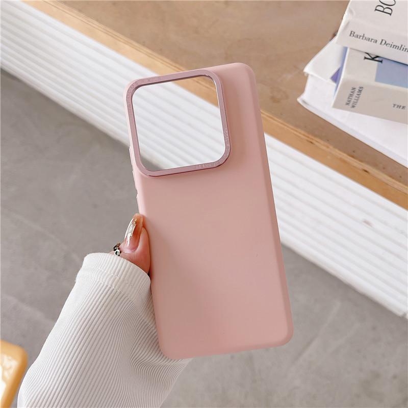 Для Xiaomi 13 14 Pro Прочная металлическая рамка с большим отверстием для объектива, ощущение кожи, защитный чехол для ПК, задняя крышка в виде ракушки