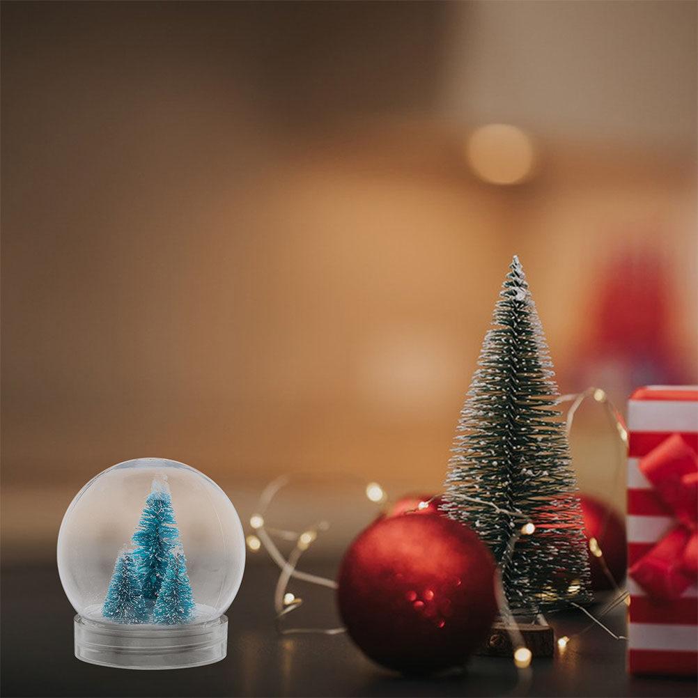 12Pcs DIY Snow Globe Craft Kit Clear Plastic Spherical Water Globes Screw Cap Design 150Ml Holiday Christmas Decor Candy Jar
