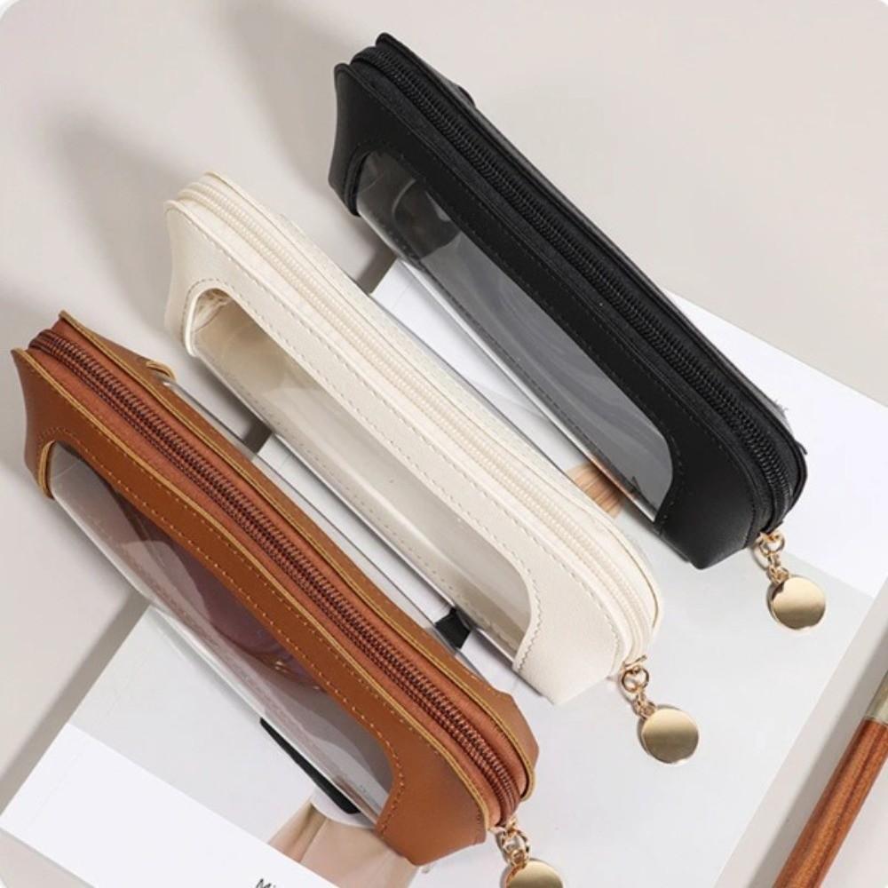 Visible Makeup Brush Bag Lightweight Pencil Case School Stationery Bag for Brushes Lipsticks