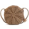 Simple Circle Women Shoulder Bags Tassel Straw Bags Summer Hand-Knitting Handbag Girls Half Round Messenger Purse Pack