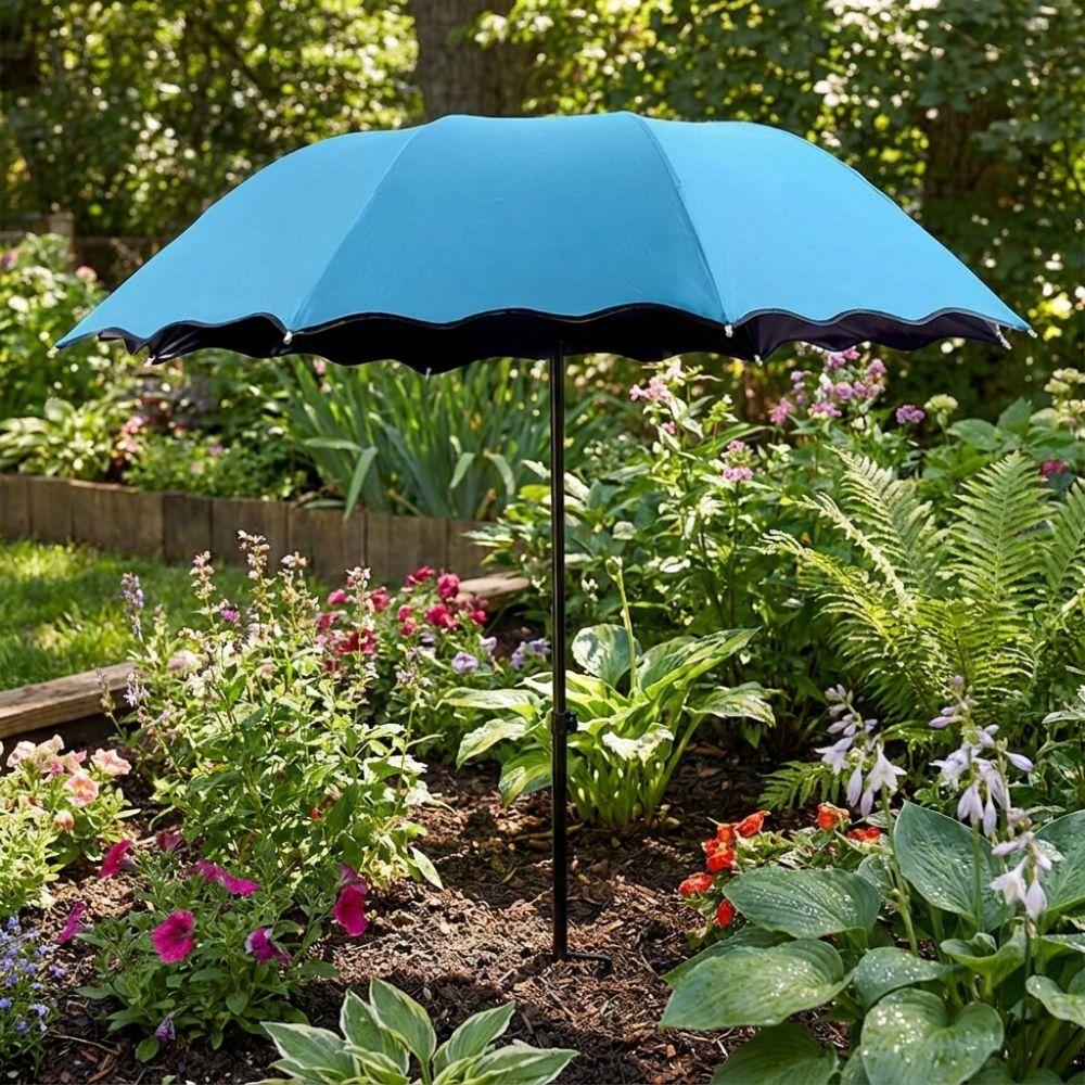 95cm Large Garden Sun Shade Metal Stake Plant Sunblock Cover Plant Shade Umbrella  Backyard Terrace
