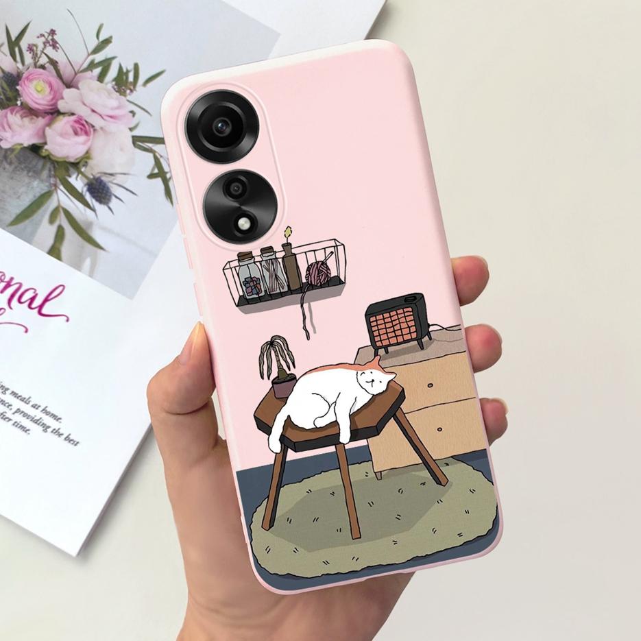 Чехол для Oppo A78 4G CPH2565 Милый Модный Мультяшный Расписной Чехол Мягкий Силиконовый Чехол для Телефона Для Oppo A78 A78 OppoA78 5G Матовый Coque