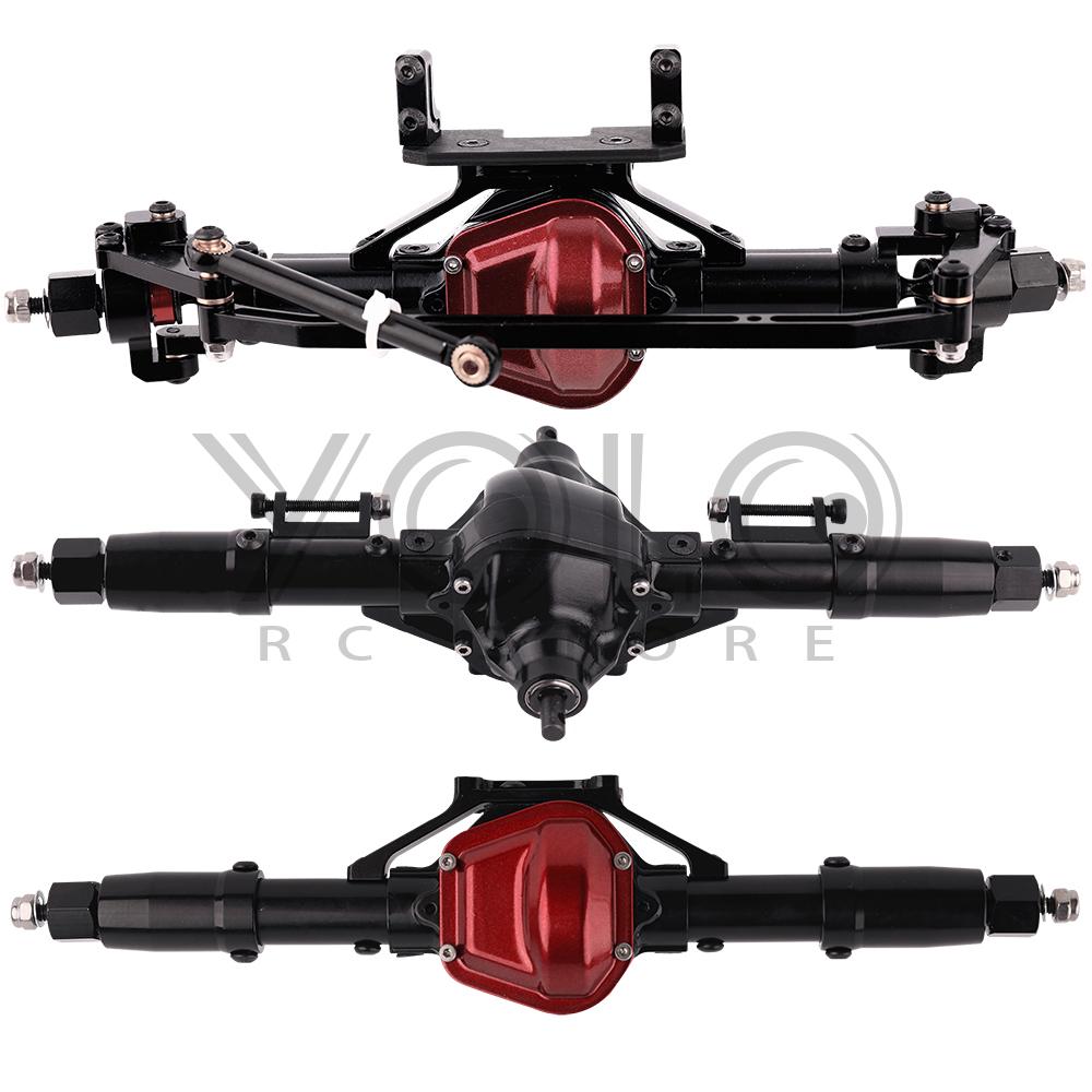 Metal Alloy Front Middle Rear Straight Axle with Servo Base for 1/10 RC Rock Crawler Car Axial SCX10 RC 4WD D90 Upgrade Parts