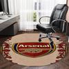 1pc A-Arsenal Carpet, Round Rug, Comfortable, Suitable for Entryways, Living Rooms, Office, And Bedrooms, Christmas Decoration