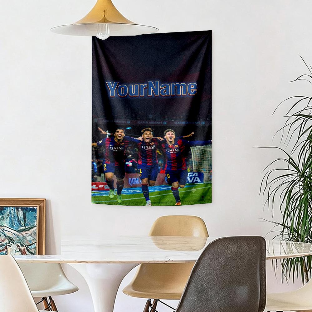 Messi Custom Your Name Wall Decor Tapestry Art For Pet Memorial Birthdaywedding Party Backdrop Family Gift