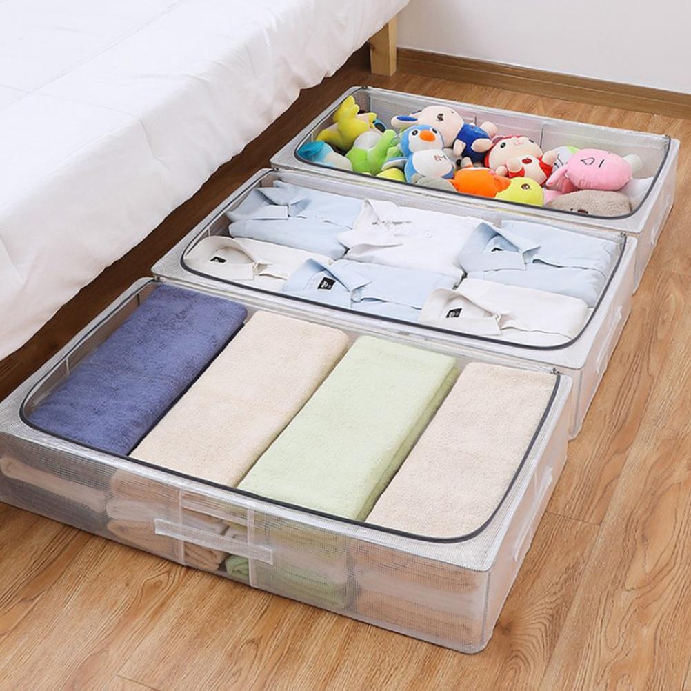 Non Woven Underbed Storage Bag Quilt Blanket Clothes Storage Bin Box Folding Organizer Clothing Container