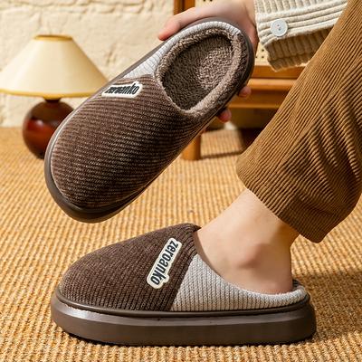 Хлопковые тапочки нескользящие и теплые зимние тапочки с закрытым носком, утолщенная мягкая подошва, домашние тапочки для помещений, вельветовые тапочки с цветовой гаммой
