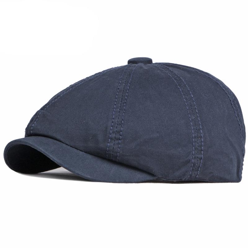 Унисекс винтажная хлопковая кепка-уточка: Весна, осень и зима Ретро однотонный берет