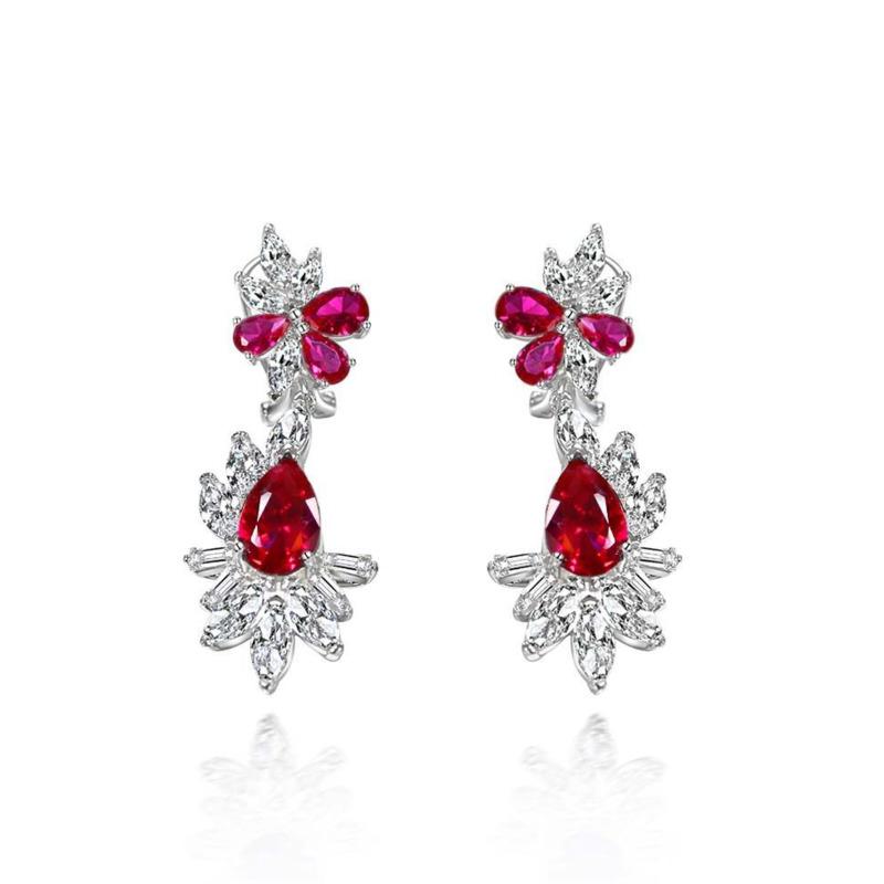 Gica Gema Серьги с высокоуглеродистыми бриллиантами, стерлинговое серебро 925 пробы, уникальный дизайн, романтические изящные серьги, ювелирные изделия, подарки для свадебной вечеринки, новый тренд, 8*12 мм