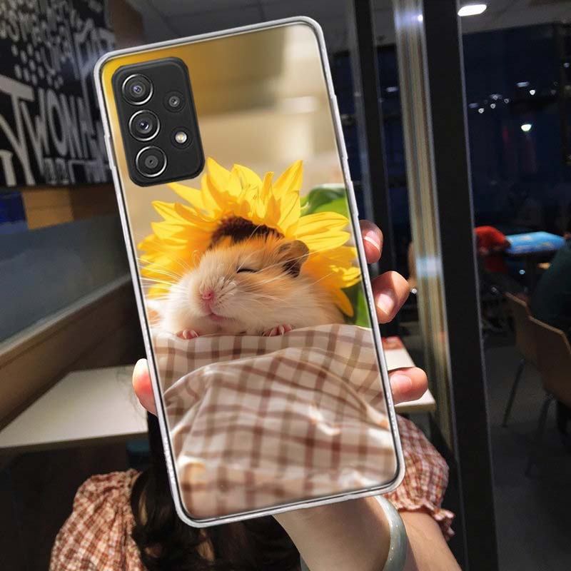 Хомяки в шляпах с ушами Чехол для телефона для Samsung A54 A57 A37 A17 A14 A15 A12 A24 A34 A55 A35 A25 A52S A07 A05S A04S A22 A32 A