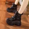 Модные женские зимние ботинки Новые зимние универсальные хлопковые туфли Плюс флис Утепленные Теплые Маленький человек Внутренняя Высота увеличивающая Ботильоны