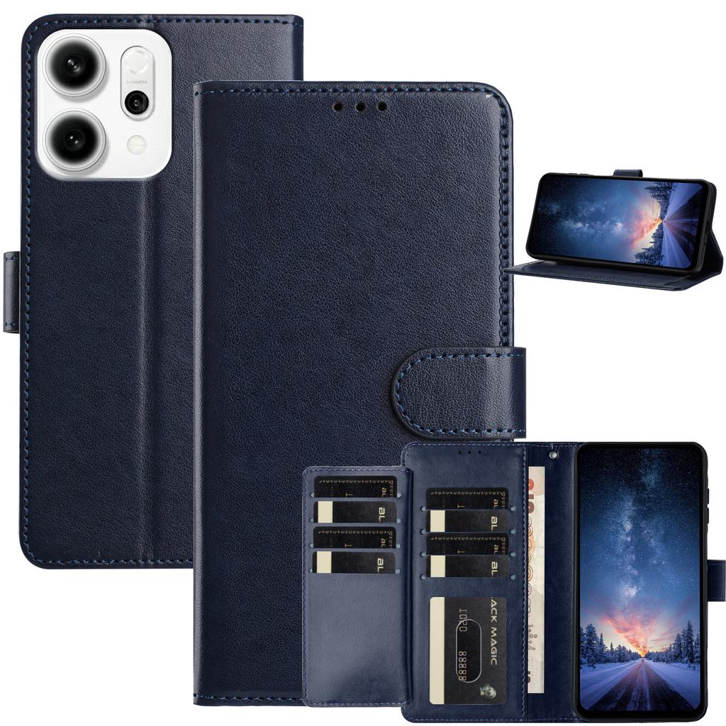 Чехол для Oppo A17 A18 A54 A58 A76 A77 Reno8... Чехол-кошелек из овечьей кожи, многоразовые отделения для карт и подставка, противоударный защитный чехол (10 цветов)