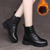 Winter Women Boots Leather Shoes Non-slip Snow Boots Women Leather Warm Women's Ankle Boots