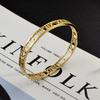 New Simple Korean Style Fashionable Roman Numeral Titanium Steel Bracelet Hollow Bracelet Couple Bracelet