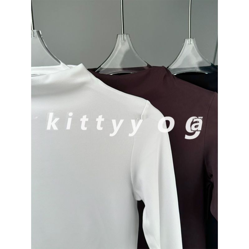 Fall and Winter New Stand Collar Long Sleeve Yoga Wear Skinny Slimming Training Cycling Workout Bottoming Inner Wear Blouse