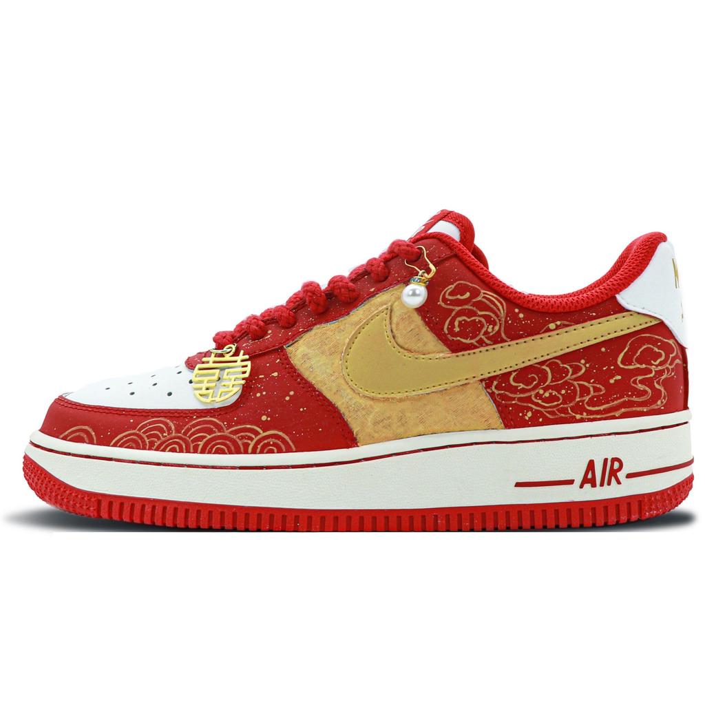 Nike Air Force 1 Нескользящие Балансирующие Низкие Скейтбордические Кроссовки Унисекс Красные Белые FN7439-133(Team147-)