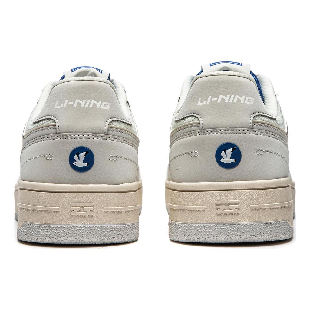 Li Ning Tian Ji Casual Versatile Thick Sole Height Increasing Non-Slip Wear-Resistant Low-Top Skate Shoes Men Sneakers Gray White AGCU095-4