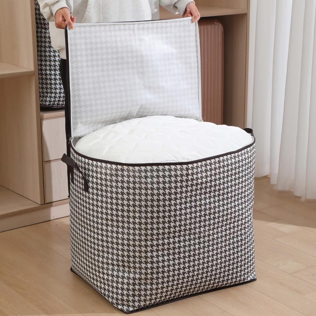 Нетканая сумка для хранения одеяла, бытовая сумка для одежды большой вместимости, упаковочная коробка для брюк, сумка для переезда одежды с одеялами