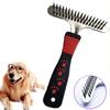 Double Row Pins Comfortable Grip Dog Supplies Pet Grooming Comb Rake Comb Fur Cleaning Tool