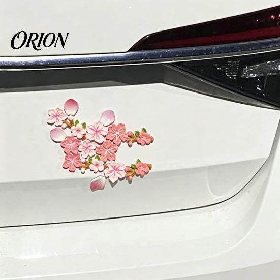 Всепогодные автомобильные наклейки Наклейка с цветком персика, Смоляная цветочная наклейка для Авто Мотоцикла, Термостойкая Долговечная Наклейка Водонепроницаемый Клей Бампер