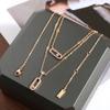 2023 New Vintage Move Diamond Necklace For Women Luxury Jewelry Designer Pendant Pure 925 Sterling Silver Double Deck Necklaces