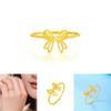 Precious Gold Plated Butterfly Bow Ring With Cute Geometric Design For Lovely Gifts