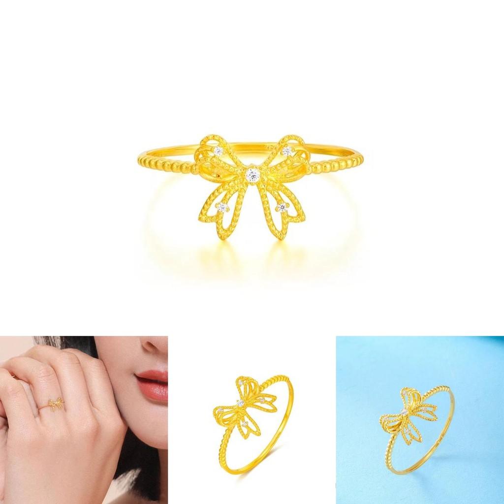 Precious Gold Plated Butterfly Bow Ring With Cute Geometric Design For Lovely Gifts