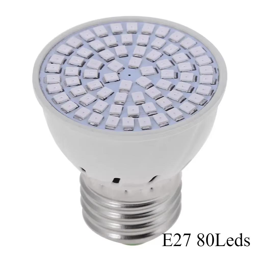 Полный спектр 60 светодиодных ламп для выращивания растений Светодиодные лампы для выращивания растений Лампа для растений Гидропонная система для теплицы (Без держателя лампы)