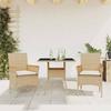 VidaXL Garden Dining Set and Cushions 3 Pcs Beige Rattan Glass 3278707