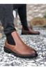 Men's Fashion Faux Leather Flat Heeled Booties Muzan Chelsea Boots Shoes