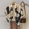 Black & White Floral Silk Scarf: 90x90cm, Perfect for Spring, Autumn, Winter, Birthday Gift for Women and Mothers.