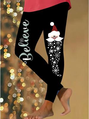 Женские рождественские леггинсы для йоги с эластичными принтами, фитнес, бег, спортзал, активные штаны