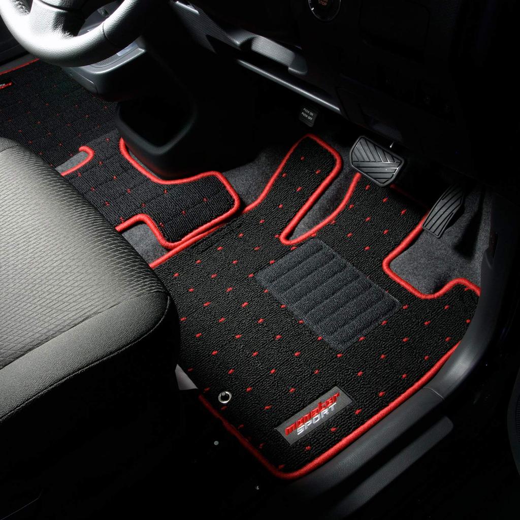 MONSTER SPORT Коврики для пола для Toyota Black x Solio/Bandit [MA15S]/Delica D2 [MB15S], Красный, 894550-4900M