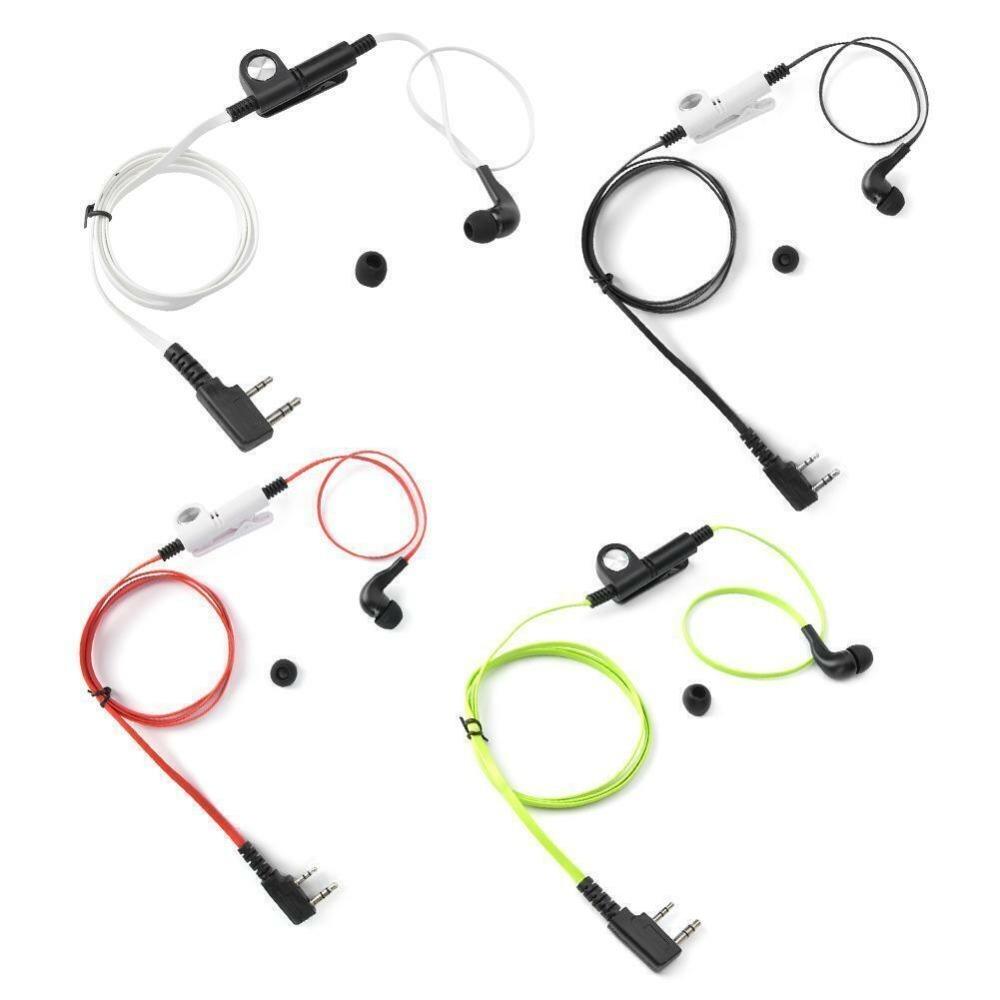 2 Way Earphone PTT Mic 2 Pin Walkie Talkie Earphones Noodle Headphone Cord for Kenwood Baofeng