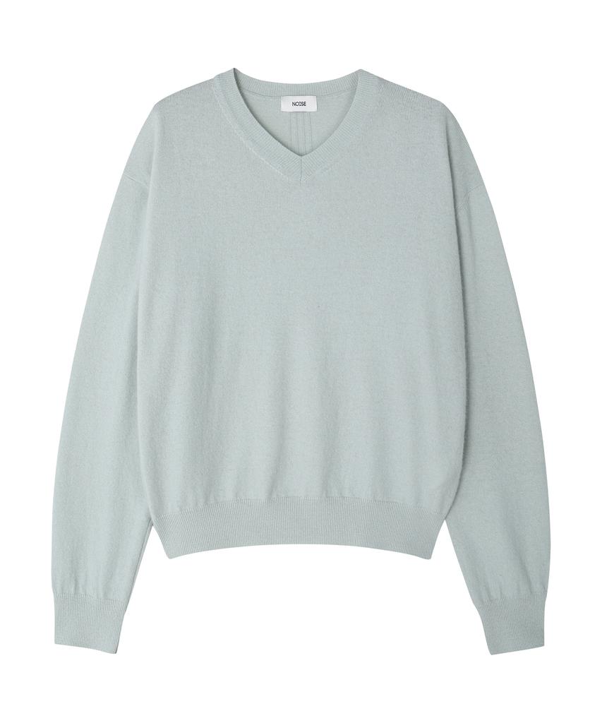 NOISE Cashmere Merino Wool V-Neck Knit - Mint