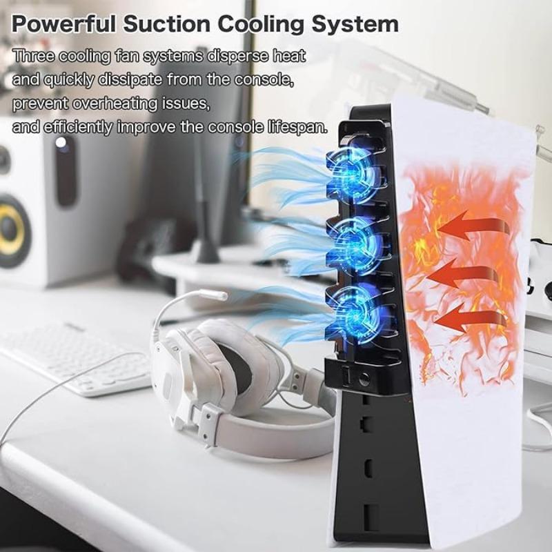 PS5 Консоль Вентилятор охлаждения для Геймпад Контроль температуры Игровой автомат Hub Вентилятор охлаждения Геймпад Радиатор Вентилятор Воздушный Охлаждающий Концентратор Воздушный Вентилятор Ray Задний Abs
