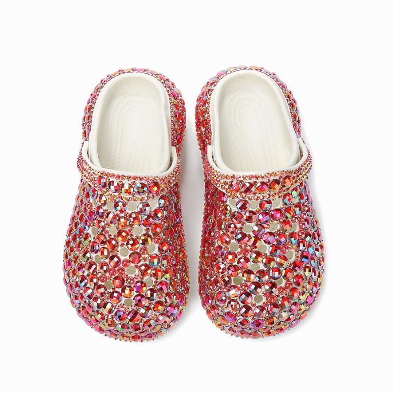 Модные роскошные цветные ромбовидные шлепанцы сандалии женские летние 2024 высококачественные тапочки EVA Comfort толстые пляжные шлепанцы