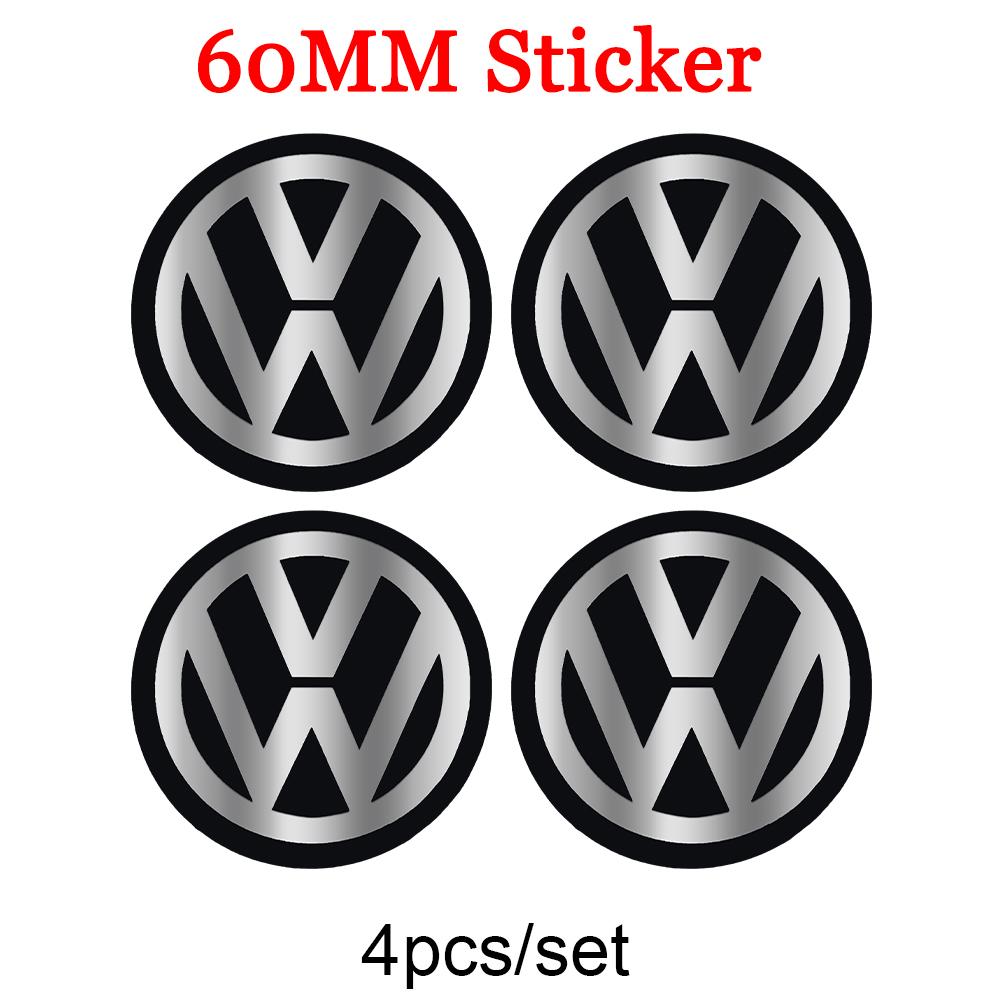 W12356/60/65mm 4pcs Car Wheel Center Hub Caps Sticker for Volkswagen VW Golf 4 5 6 7 Bora MK7 Beetle Touran Tiguan GTI R Line R32