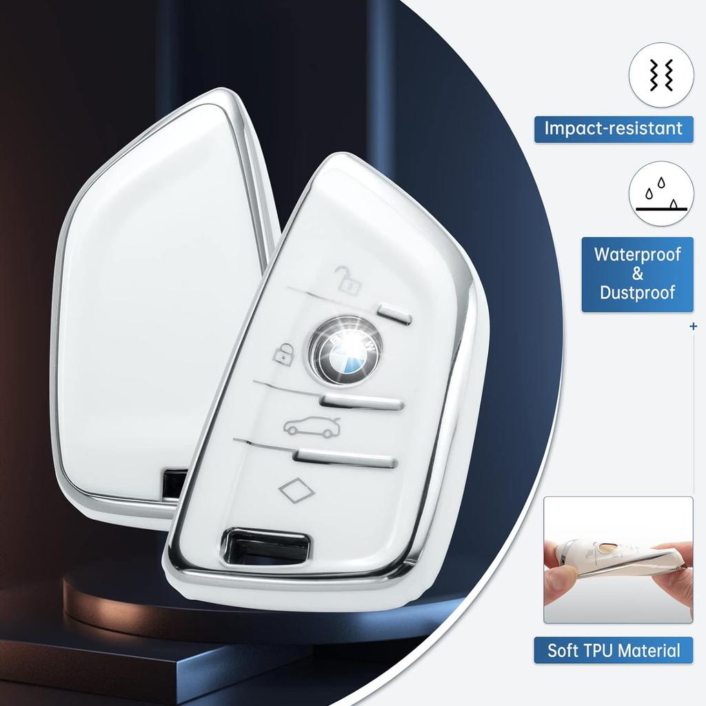 Чехол для брелока BMW с брелком, защитный чехол для ключей из мягкого ТПУ, подходит для BMW X1 X2 X3 X5 X6 X7 и серии 1 2 3 4 5 6 7