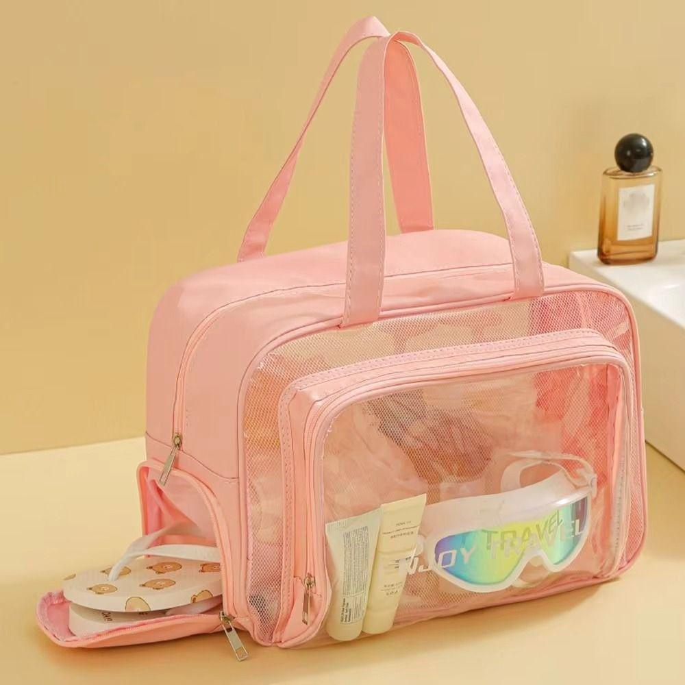 Pu Transparent Waterproof Cosmetic Bag PVC Make Up Bag Travel Storage Bag  Travel
