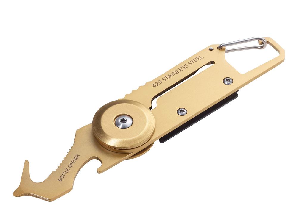 TROIKA Egon Gold Mini with Cardboard Cutter Multi-Tool (TR-KTL26-GO)