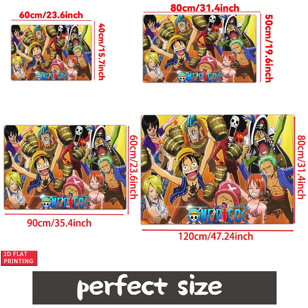 Anime Straw Hat Crew Party Doormat, Cartoon Character Non-slip Floor Mat, Decorative Entrance Rug for Home Living Room Bedroom