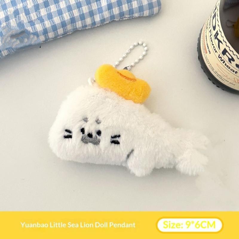 Plush Seal Keychain Cartoon Animal Doll Bag Pendant Cute Sea Lion for Kids Birthday Party Gifts