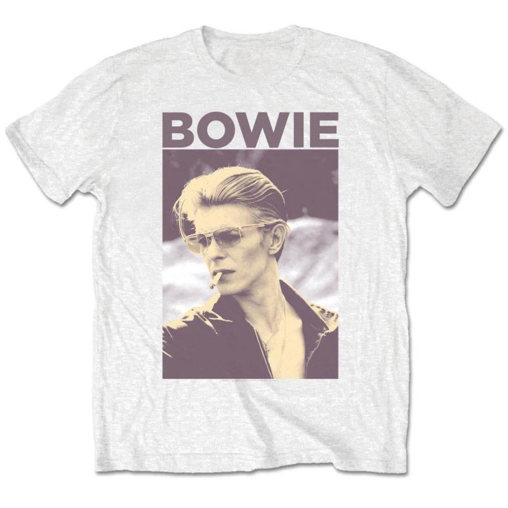 Хлопковая футболка с принтом портрета Ziggy Stardust Дэвида Боуи, унисекс, с коротким рукавом, легенда глэм-рока
