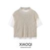 Fashion Style 2024 Summer New Women's Easiest for Match Stylish Warp Knitted Fabric Patchwork T-shirt 1131342 712